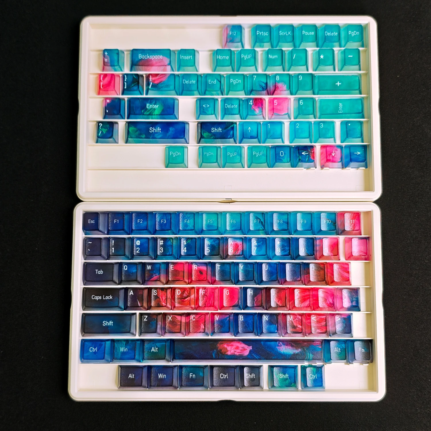 Oil painting mist through rose 2.0 keycap original height PC material suitable for multi-mechanical keyboard model