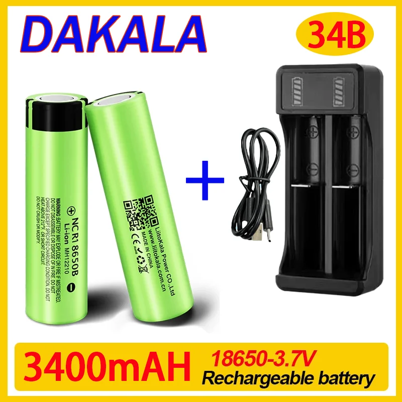 

34B 2026 100% New Original NCR18650B 3.7v 3400mah 18650 Lithium Rechargeable Battery Toys, Tools, Flashlight Batteries