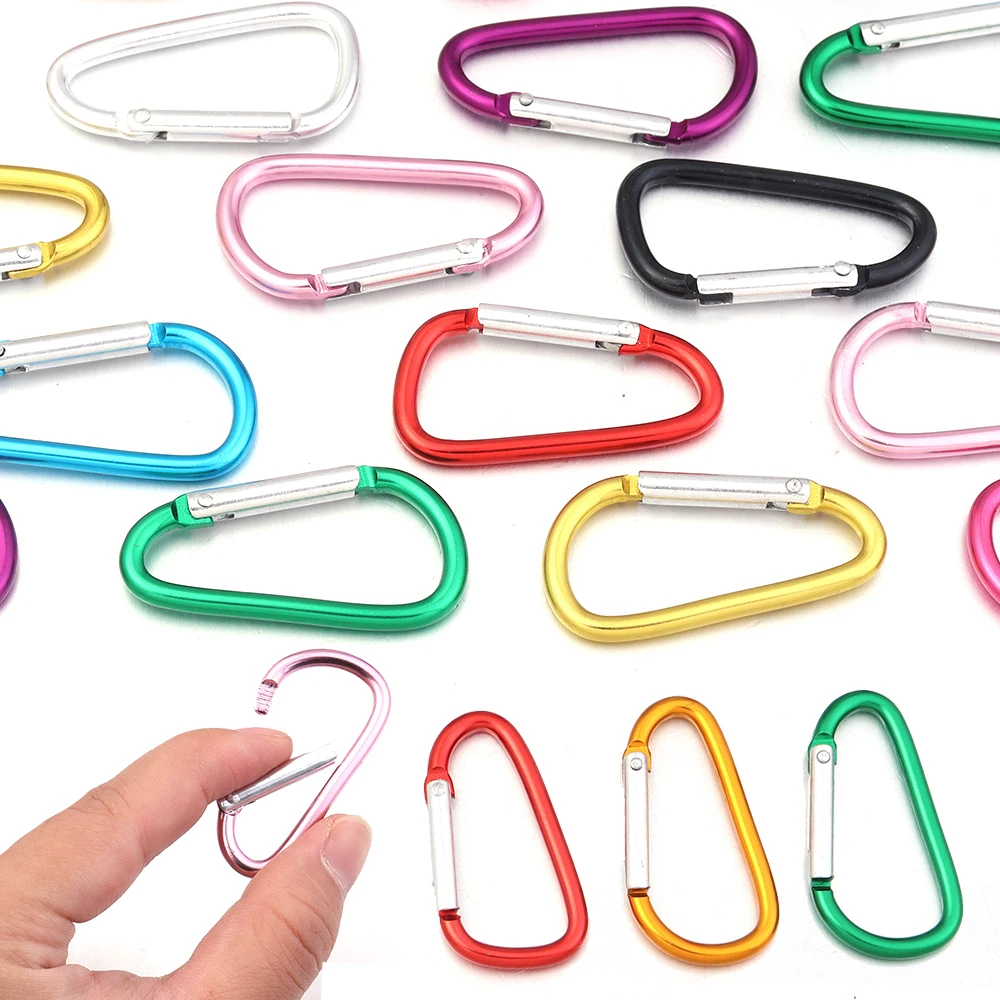 10 Stück/Los, D-Ring-Verschlüsse aus Aluminiumlegierung, bunte Schlüsselanhänger-Clips, Karabinerhaken, Verbindungselemente für die Herstellung von Schmuckzubehör. – Detail 3