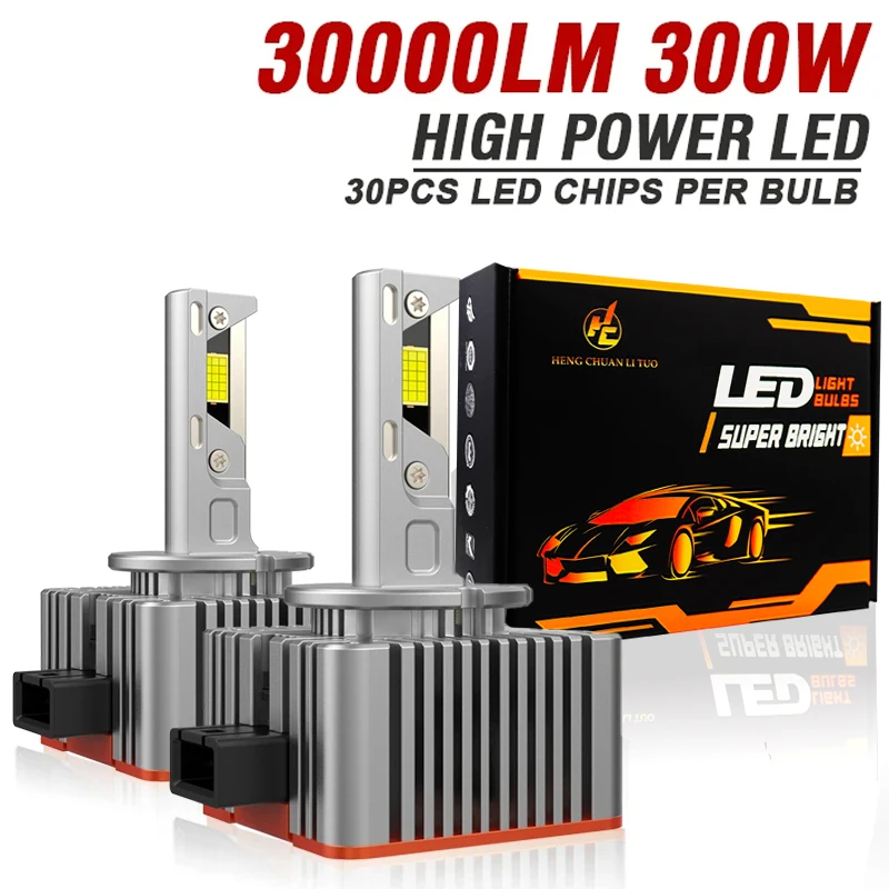 

D1S D3S LED Headlights HID D3S D2S D4S D8S 30000LM 300W D1R D2R D3R D4 CANBUS Led Two-sided CSP Chip 6000K Plug&Play