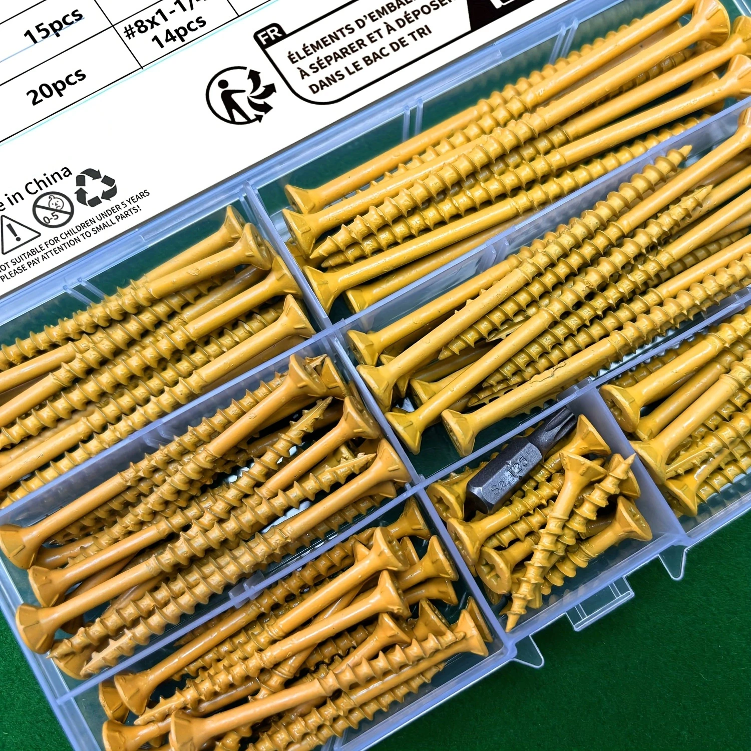 106 Deck Screws, #8 #9 #10, Rust-Proof, Carbon Steel, Various Sizes, Suitable for Outdoor Woodworking, Six-Lobe Drive Head