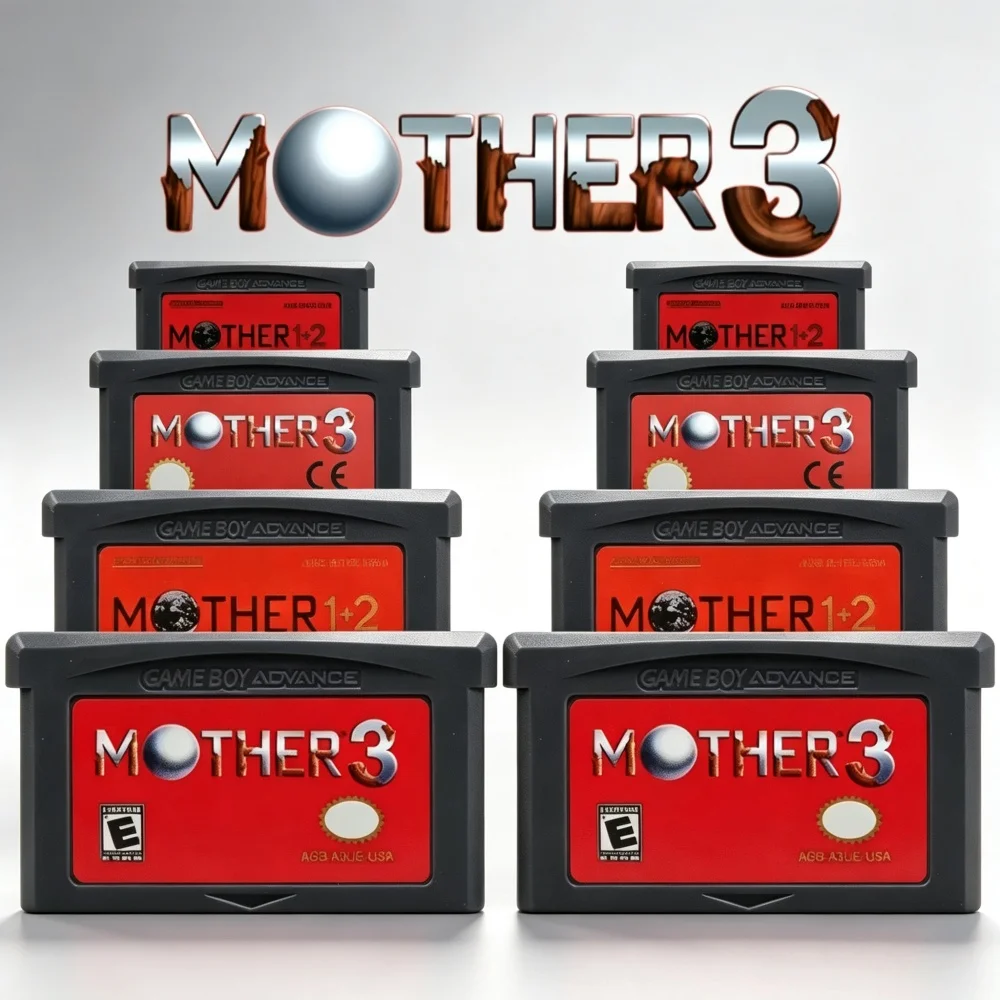 Cartucho de Juego para GBA Serie Mother 1 2 3, Tarjeta de Consola de Videojuegos de 32 Bits, Carcasa Gris para GBA NDS, 