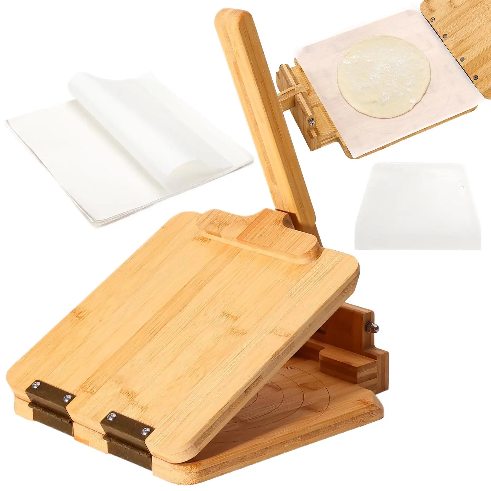 

Corn Tortilla Press Dosa Maker Empanada Press Nonstick Manual Kitchen Gadgets Cooker With 60 Pieces Parchment Paper For