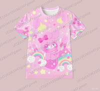 Sugar bunny Unisex T-shirt Cute Sweet Bunny Yume Kawaii Fairy Kei Pastel Star Cloud Rainbow Pink Women's T-shirt Tops