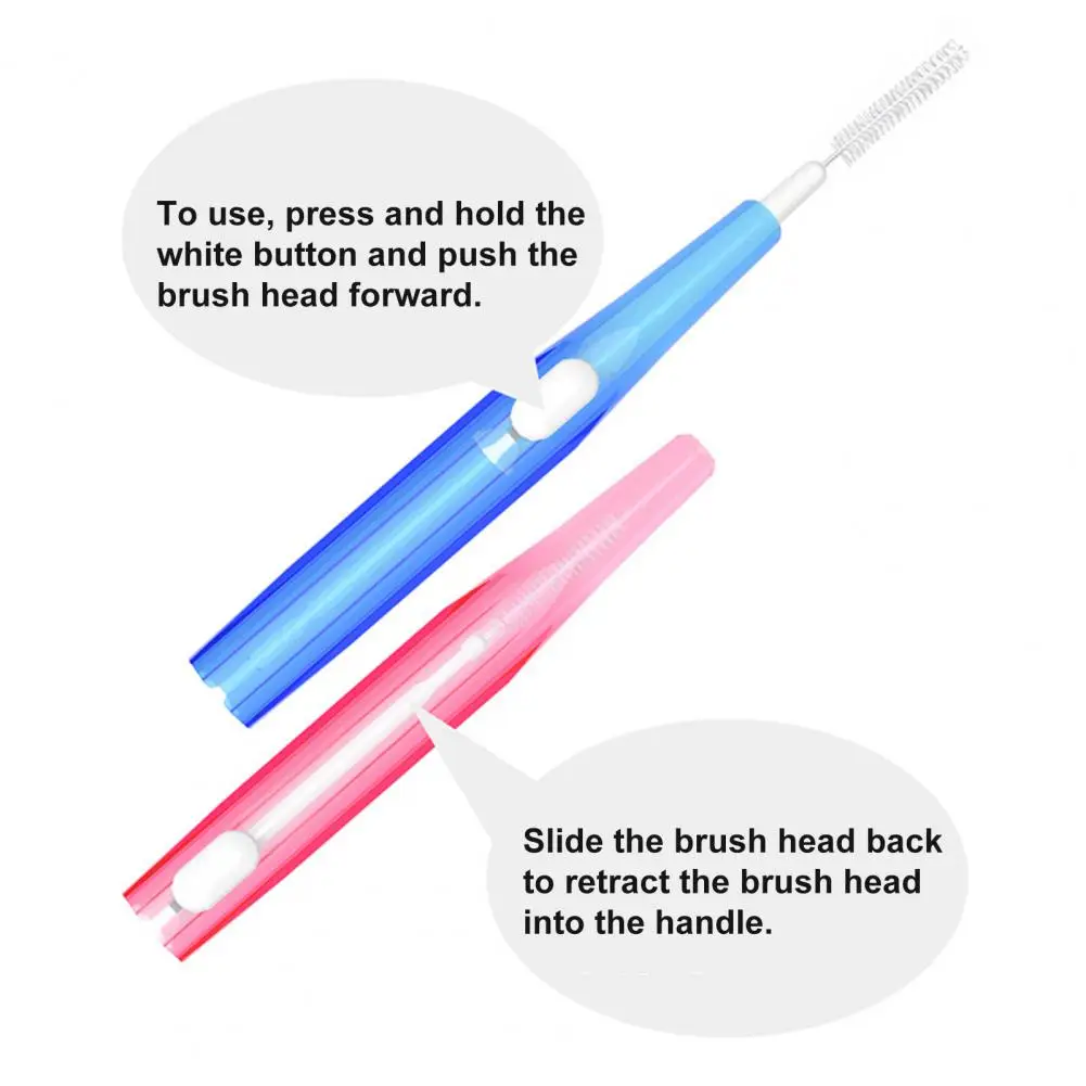 

Oral Brush Minimalistic Tooth Push-Pull Interdental Brush Healthy Stainless Steel Wire Orthodontic Toothbrush for Bathroom