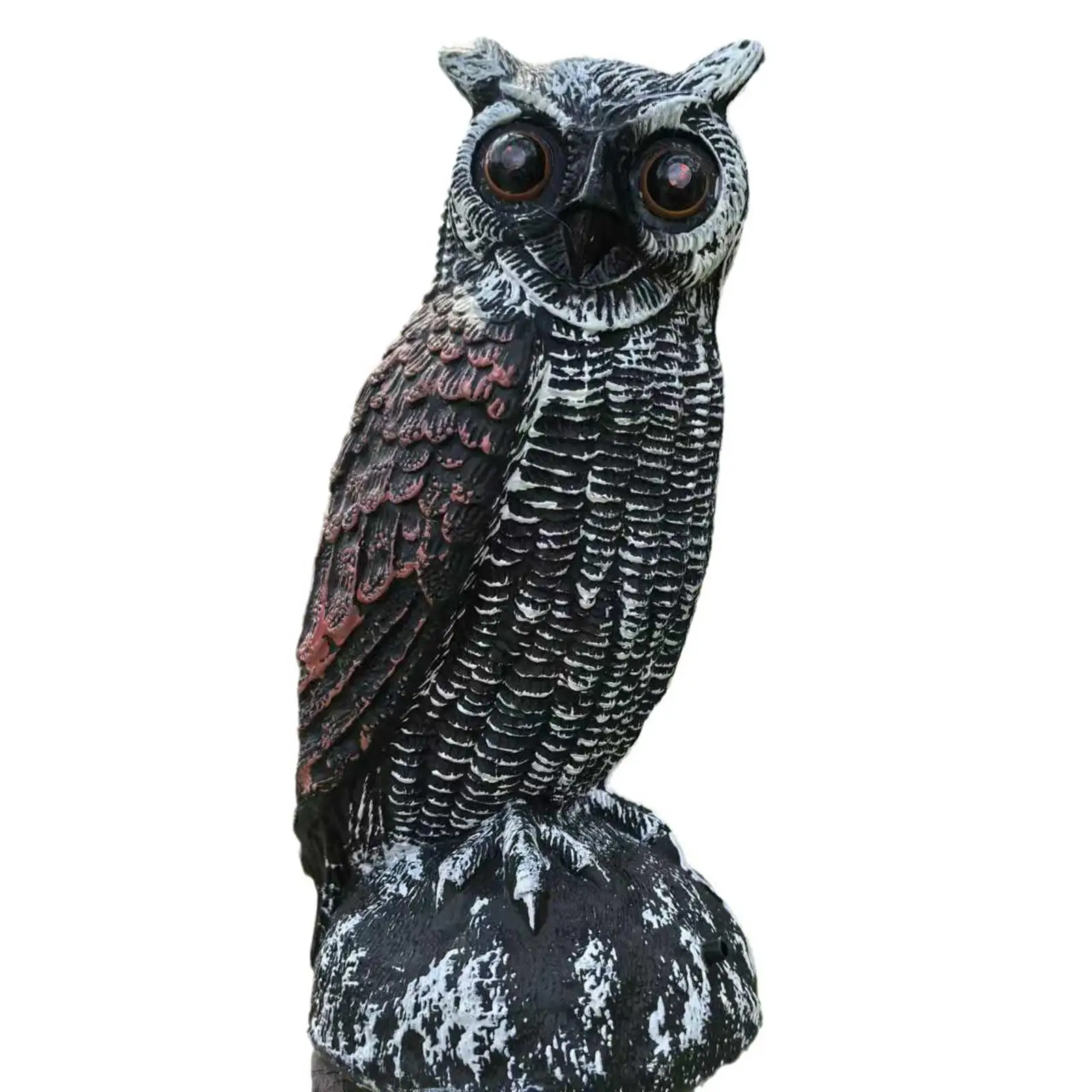 Bird Deterrent Owl Decor Simulation Weather Resistant PE Artificial Bird Scarecrow for Yard Orchard Protection