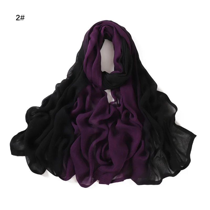 Design Moda Donna Classica sfumatura colorata Sciarpa di cotone Foulard morbido da donna Scialle di colore solido Foulard Sciarpa musulmana 2024