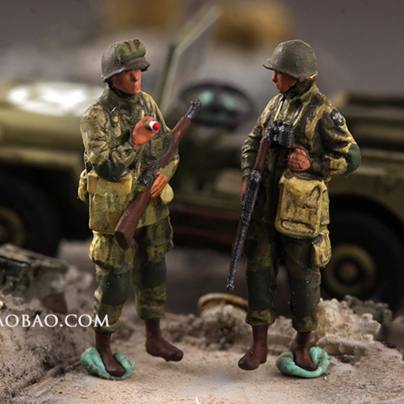 

1:72 Scale Resin American Battlefield Soldiers 2-person Scene Accessory Model Adult Toys Classics Gifts Souvenir Static Display