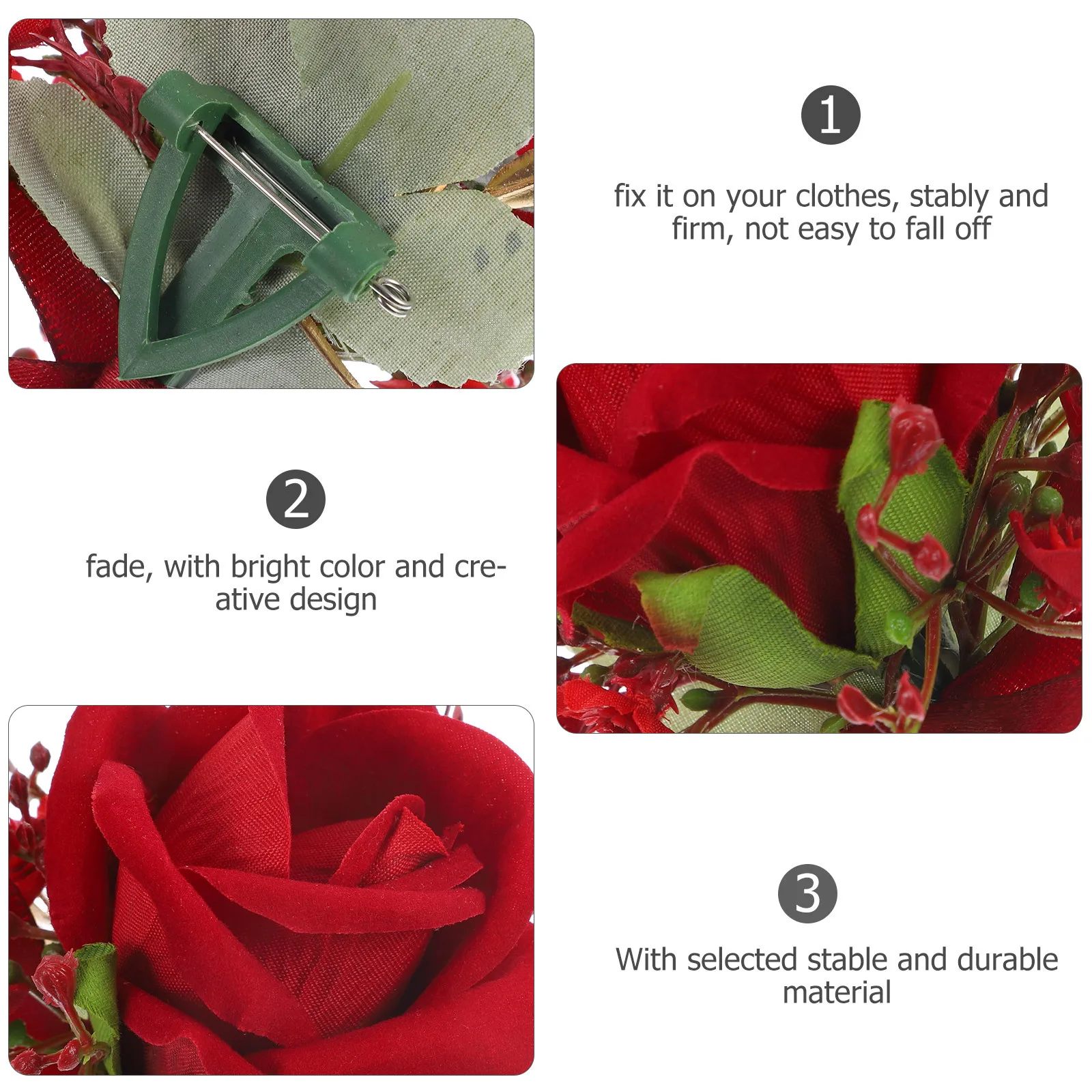 

Wedding Boutonniere Artificial Rose Flower Corsage Elegant Design for Groom Bride Groomsmen Wedding Ceremony Decoration
