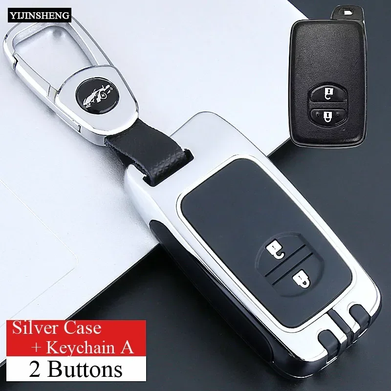 2 3 Buttons Zinc Alloy +Silicone Full Cover Car Key Case for Toyota Prius 30 Alpha Aqua Land Cruiser Auris for Lexus LC 200