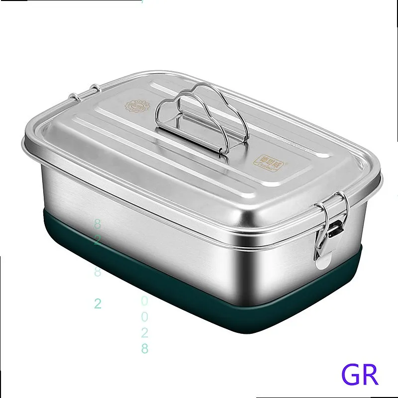 304 Stainless Steel Lunch Box Leakproof Double Layer Bento Box Large Capacity Microwave Steamer view 5