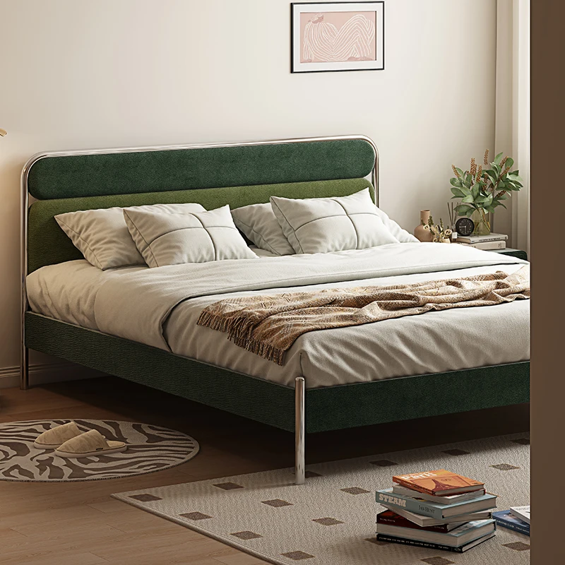 

Master bedroom double bed Italian light luxury small apartment second bedroom thin bed