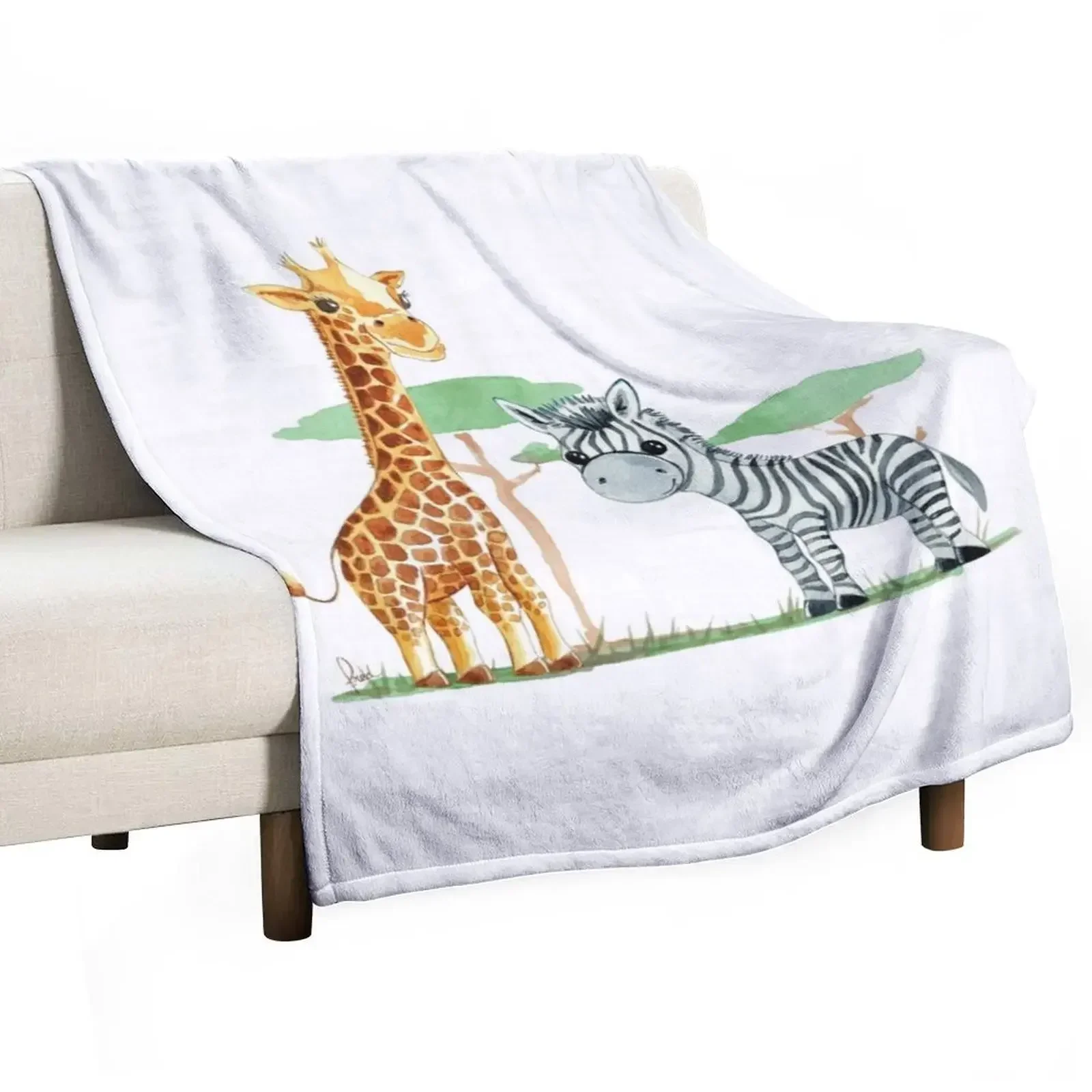 

Cute giraffe and zebra Throw Blanket Summer Beddings Moving cosplay anime Blankets