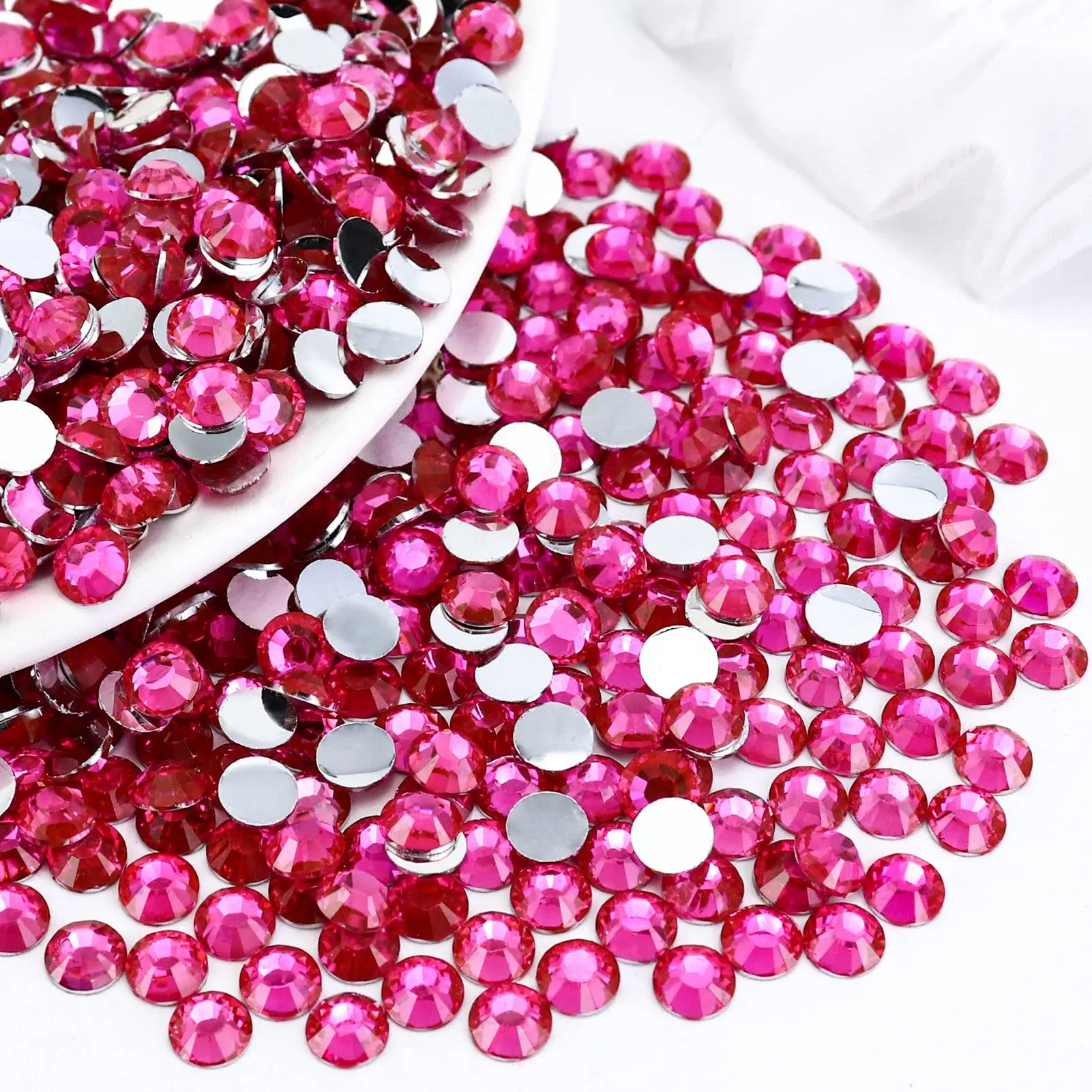 Rosenrote Silberne Flache Kunstharz-Strasssteine 2mm 3mm 4mm 5mm 6mm, Künstliche Edelsteine für Bastelarbeiten, DIY, Nagelkunst, Charm-Zubehör, Steine in Großpackungen