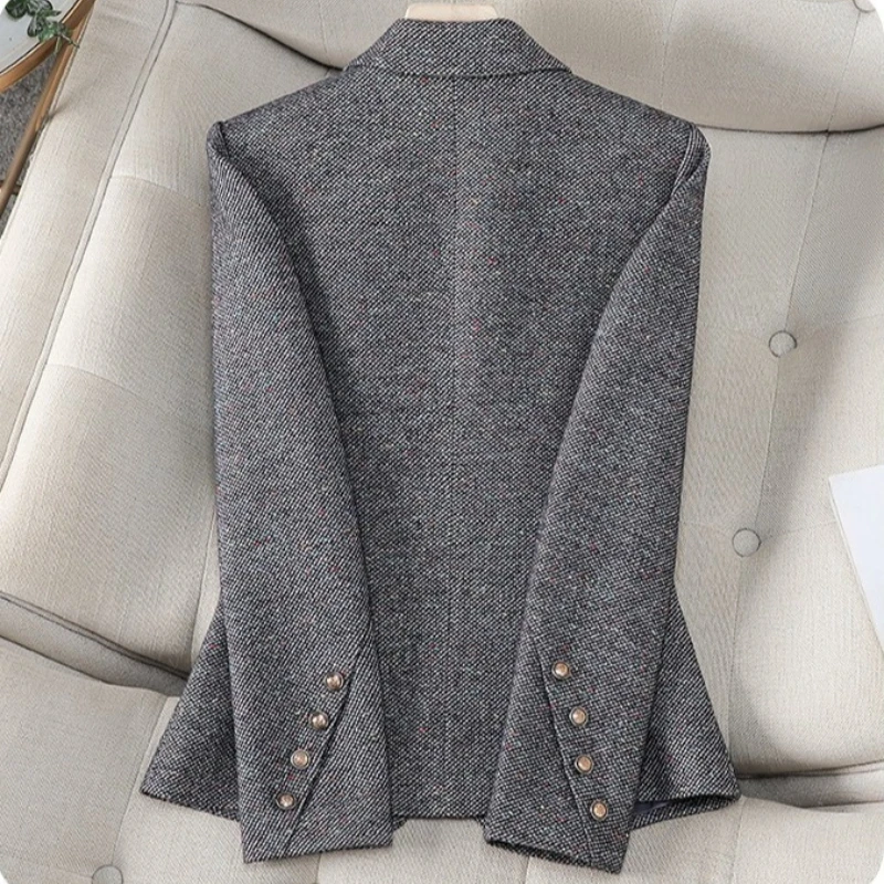 Senhoras do escritório blazer jaqueta feminina manga longa único botão feminino negócios trabalho wear fino casaco formal primavera outono outerwear