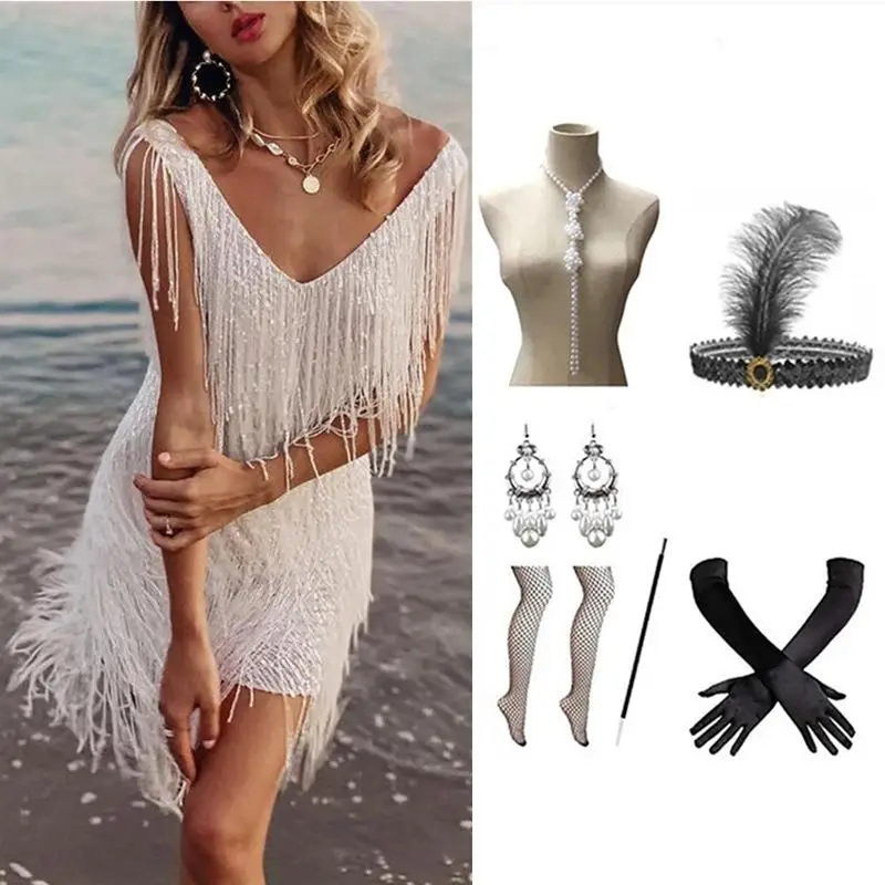 New Bla Sequin Dr Gold Embroidered Tassel Skirt Dr Stage Performance Evening Gown for Women High Waist Svel o...