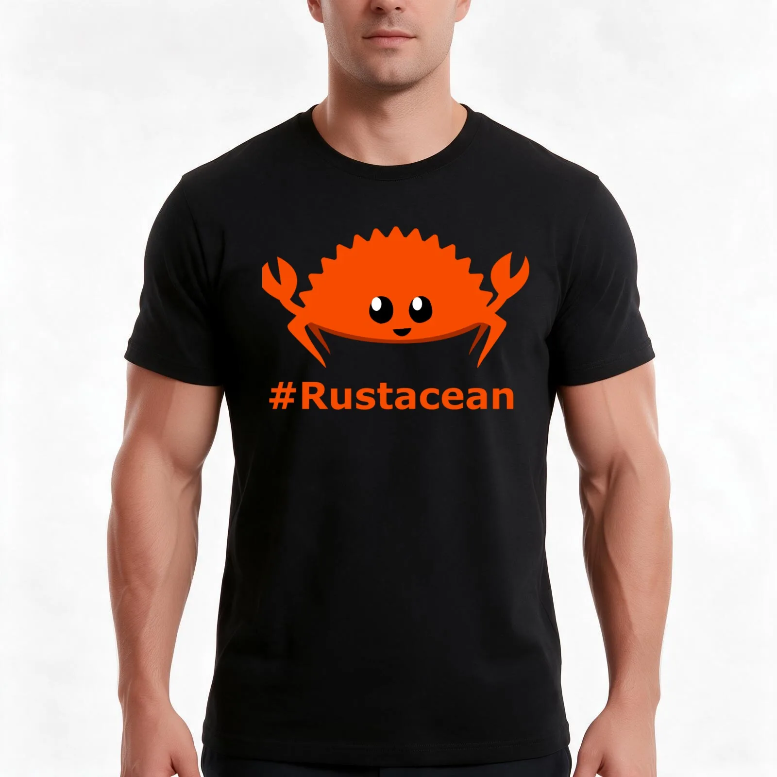 Rust Language Lang Unofficial Mascot - Ferris the crab Rustacean T-Shirt, Summer Casual Cotton Tee, Oversized Streetwear Tops