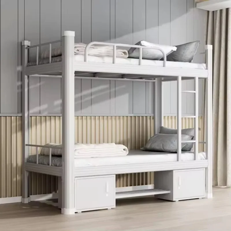 سرير ذو طابقين للبيع سرير حديدي بإطار فولاذي بطابقين مضاءة Superpos En Metal Travailleur Lit Adulte Superpos #2