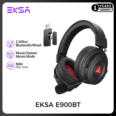EKSA E900BT Wireless Gaming Headset with ENC Mic Bluetooth Gamer Headphones 7.1 Surround Sound Gamer Headset for PC PS4 PS5 Xbox