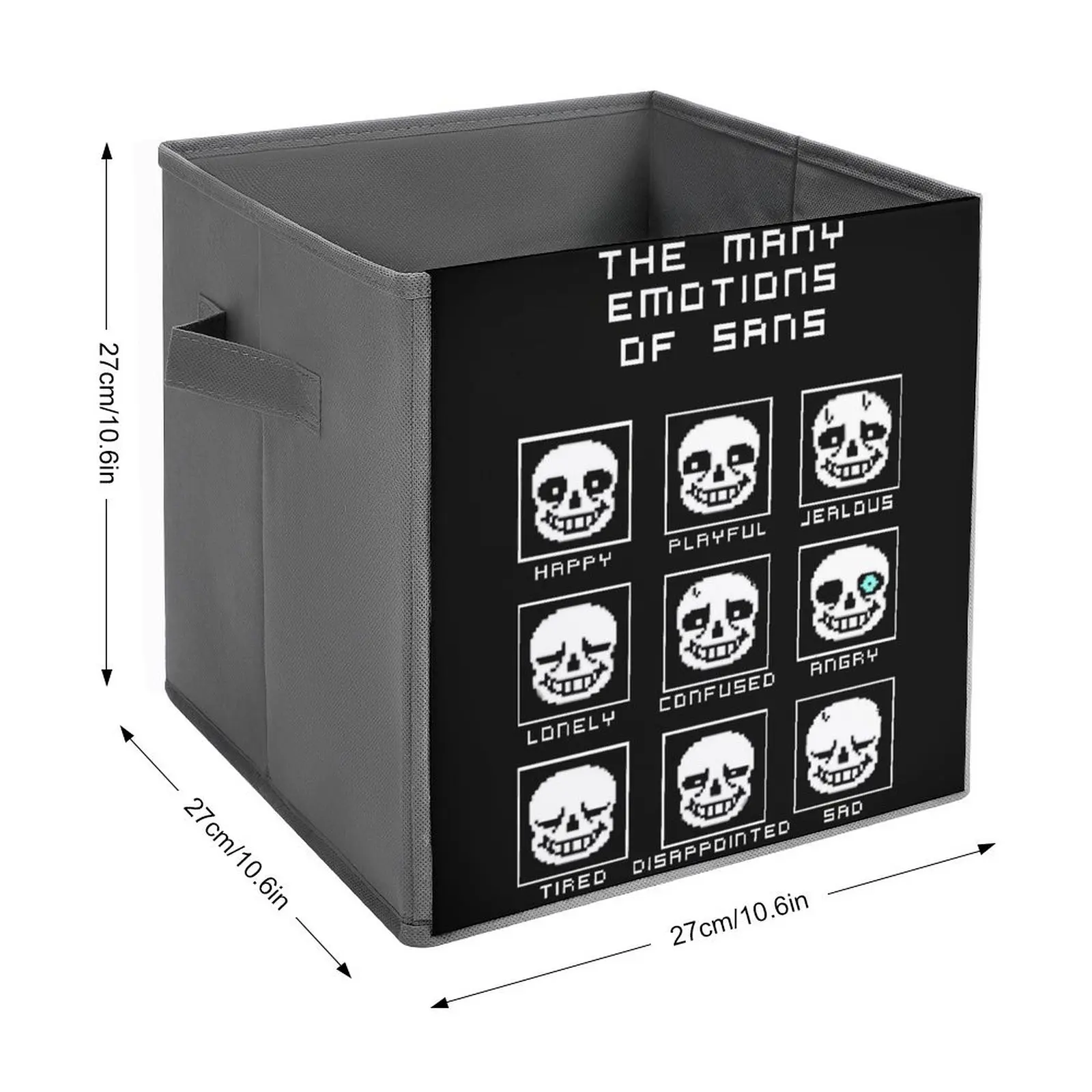 The Many Emotions Of Sans Undertale  Classic Folding Storage Box Storage Tank Multifunctional Funny Graphic Storage of Clothes H