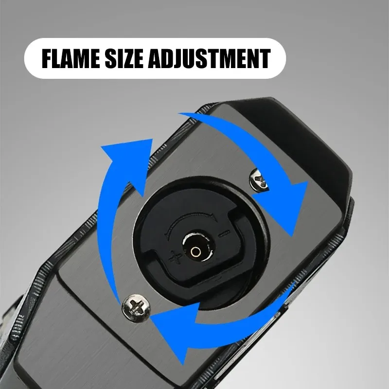 Creative metal blue flame lighter, transparent fuel level window, windproof circulation inflatable