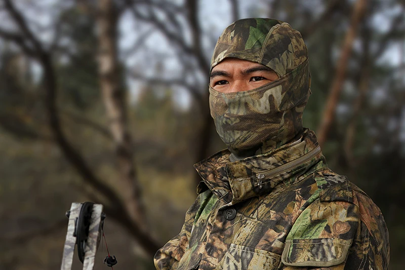 Tarnmuster Balaclava Vollgesichtsmaske Outdoor-Sport Mütze Jagd Fahrrad Radfahren Kappe Damen Herren Bandana Halswärmer – Detail 3