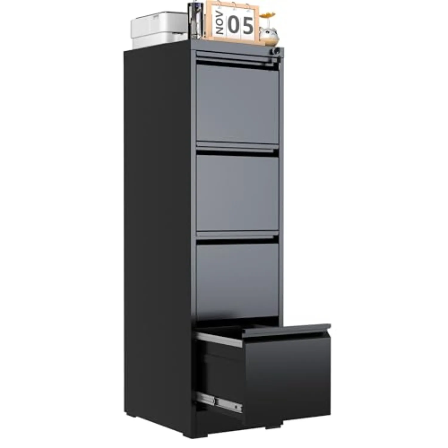 4 Drawer File Cabinet with Lock,Vertical Filing Storage Cabinet | File Cabinet for Home Office,Small Metal Storage
