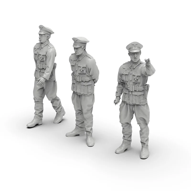 Figura en miniatura de resina de oficial alemán de la Segunda Guerra Mundial, escala 1/64, modelo blanco, modelo impreso en 3d, juguete sin montar y sin pintar