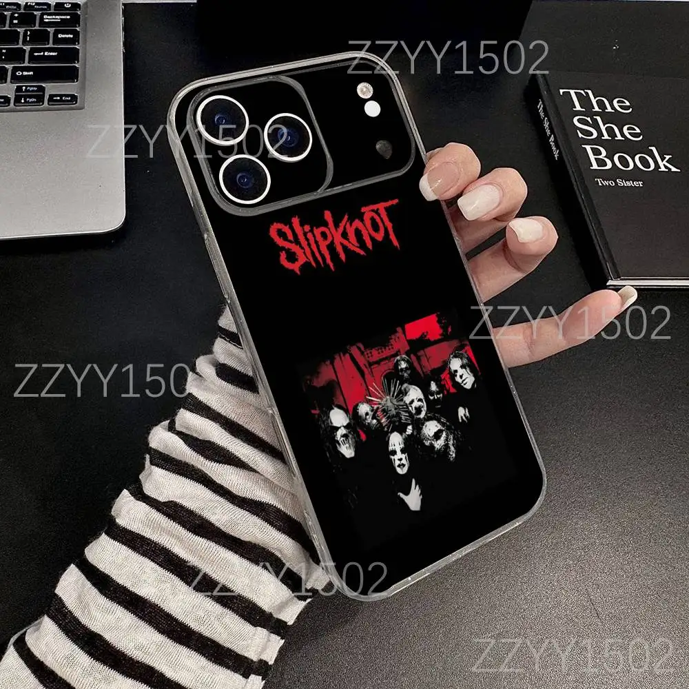 Funda de teléfono psicosocial Band S-SlipknotS para iPhone 17,16,15,14,13,12,11 Pro,Max,Plus,X,XS,XR,SE4,E Mini transparente suave