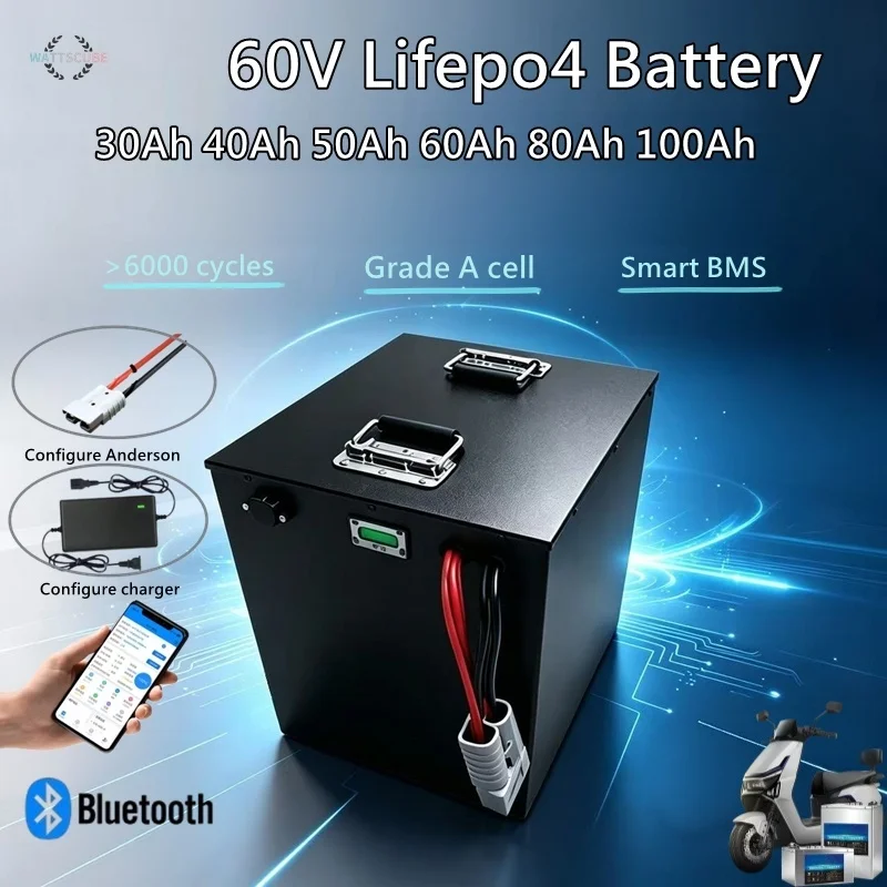20S 60V 50Ah 80Ah 100Ah 120Ah 150Ah 180Ah 200Ah Lifepo4 Battery for 3000W 6000W Backup Power Hybrid Solar System EV Tricycle