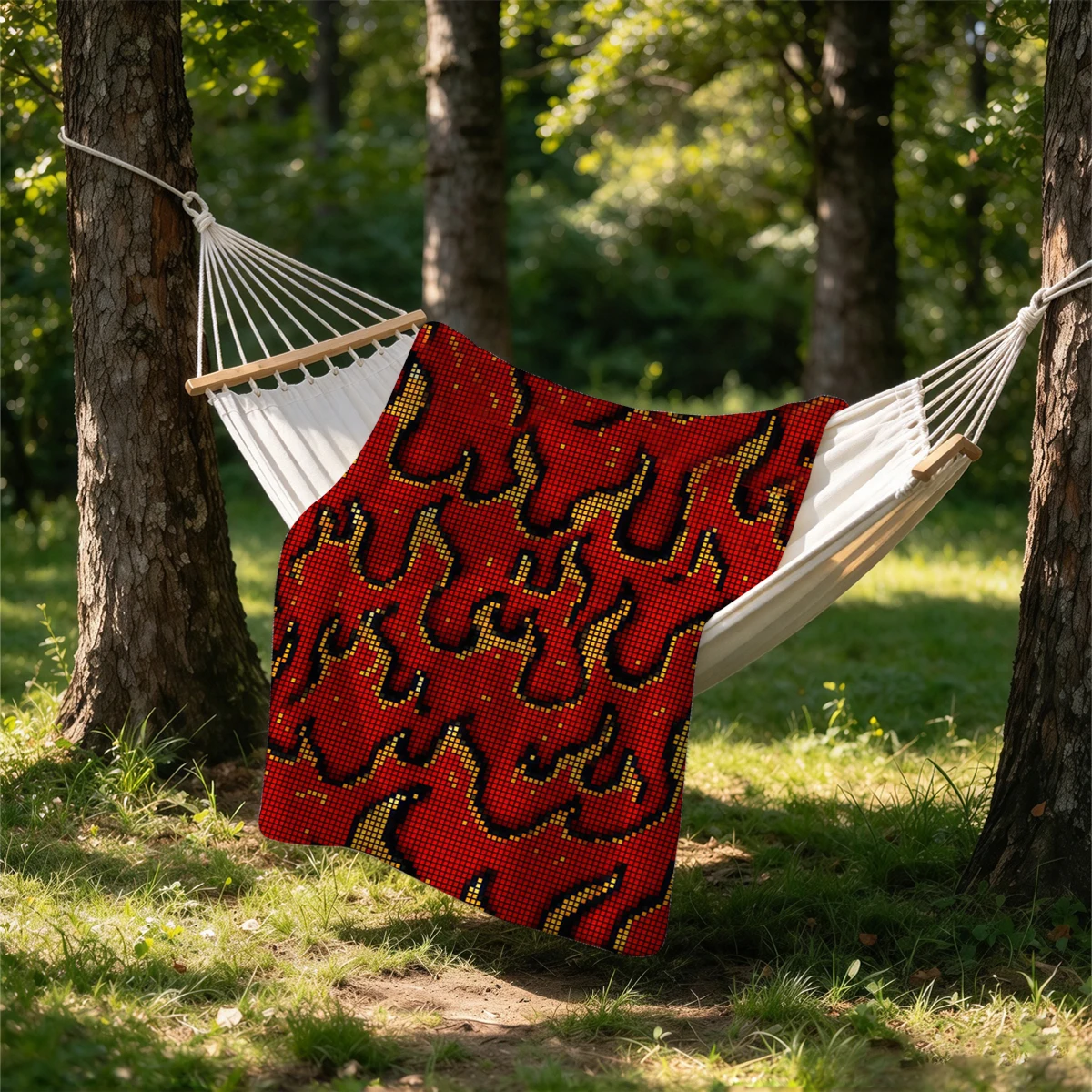 Fire Mosaic Flannel Blanket Warm Soft Halloween Christmas Couch Warm Cozy Decorative Decor Gift for All Season