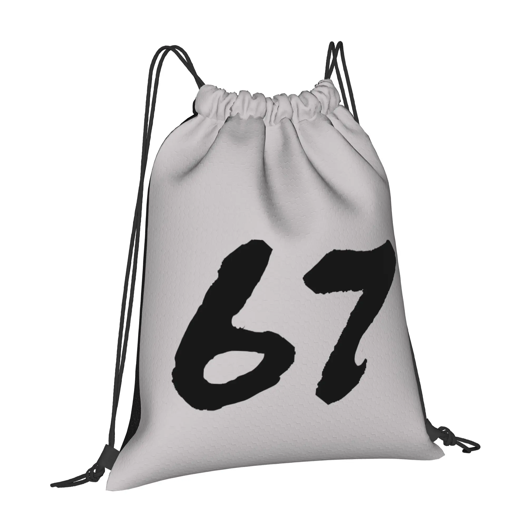 67 meme Only Text 67 Drawstring Bags Shopping Unisex Storage Organize Bundle Pocket Rope Bag