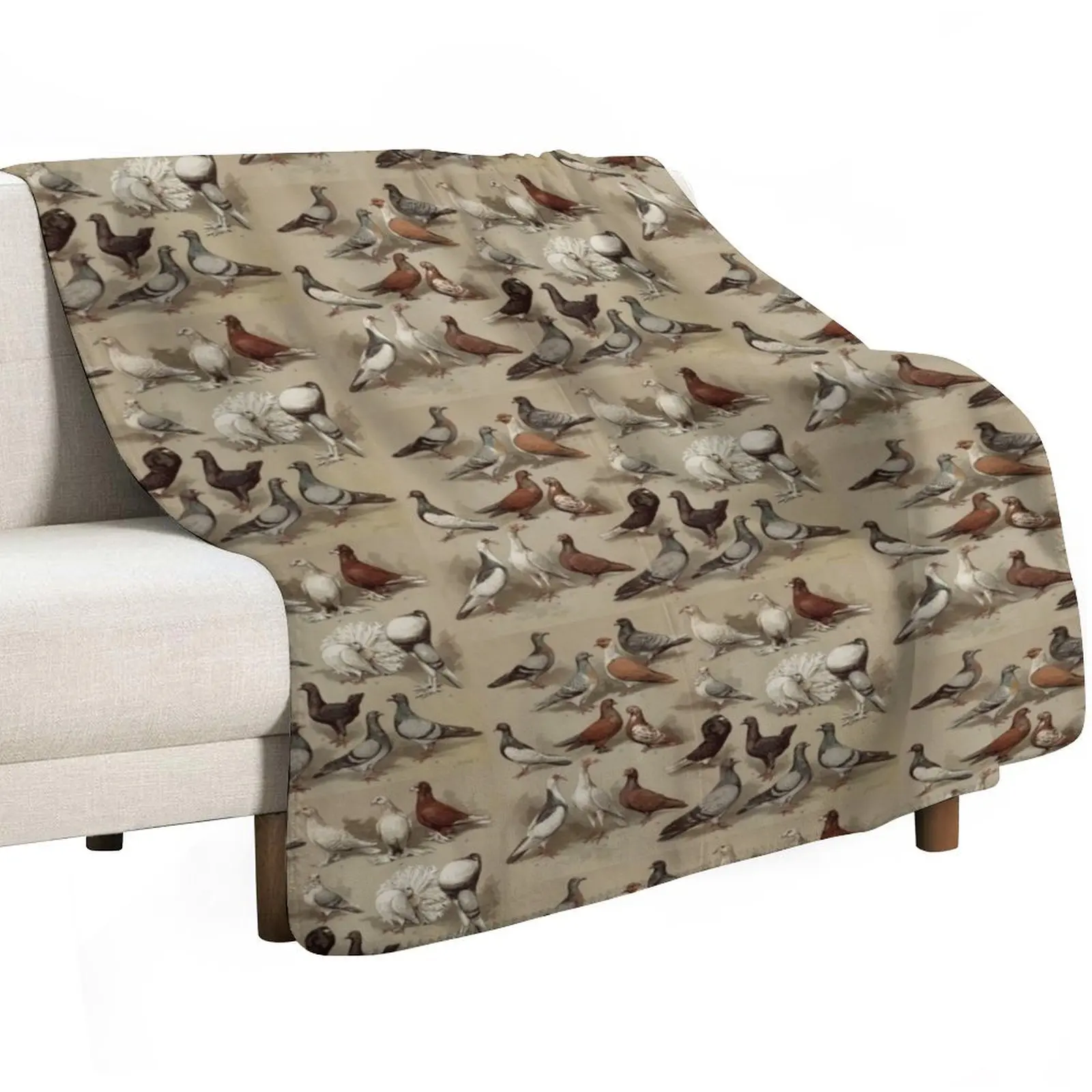Pigeon Breeds Chart Throw Blanket Luxury Designer Beach Sleeping Bag Hair Soft Plush Plaid Blankets