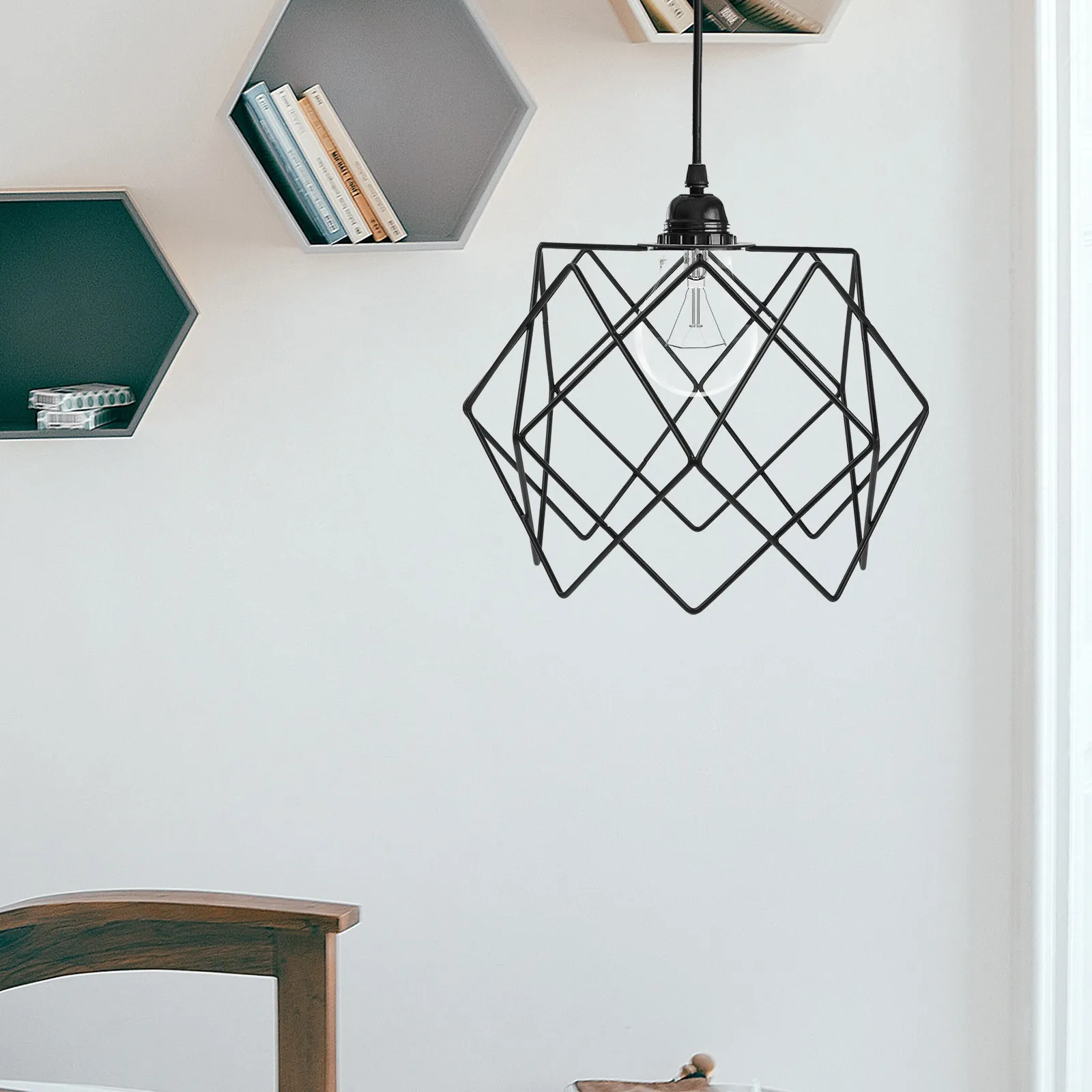 Vintage Hollow Out Metal Lampshade Black Pendant Lamp Shade E27 Modern Replacement Light Cover for House Restaurant Hotel Living