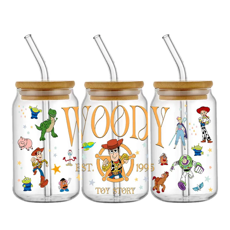 MINISO disney hračka děj 16oz akrobat DTF nálepka pohár personalize UV balit dovést nálepka MINISO nestandartní nálepka DIY vodotěsný