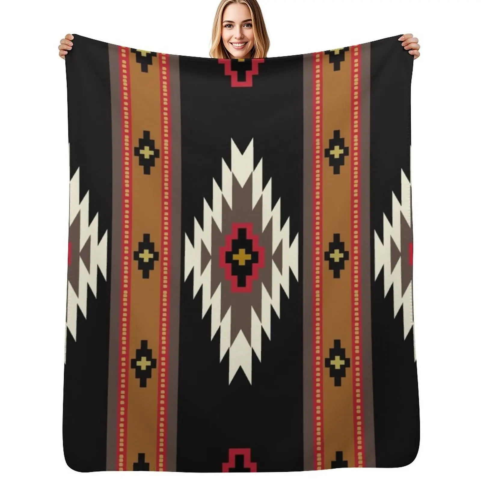 

Navajo Blanket Design 7 Throw Blanket Anti Shedding Soft Fuzzy Blanket for Home