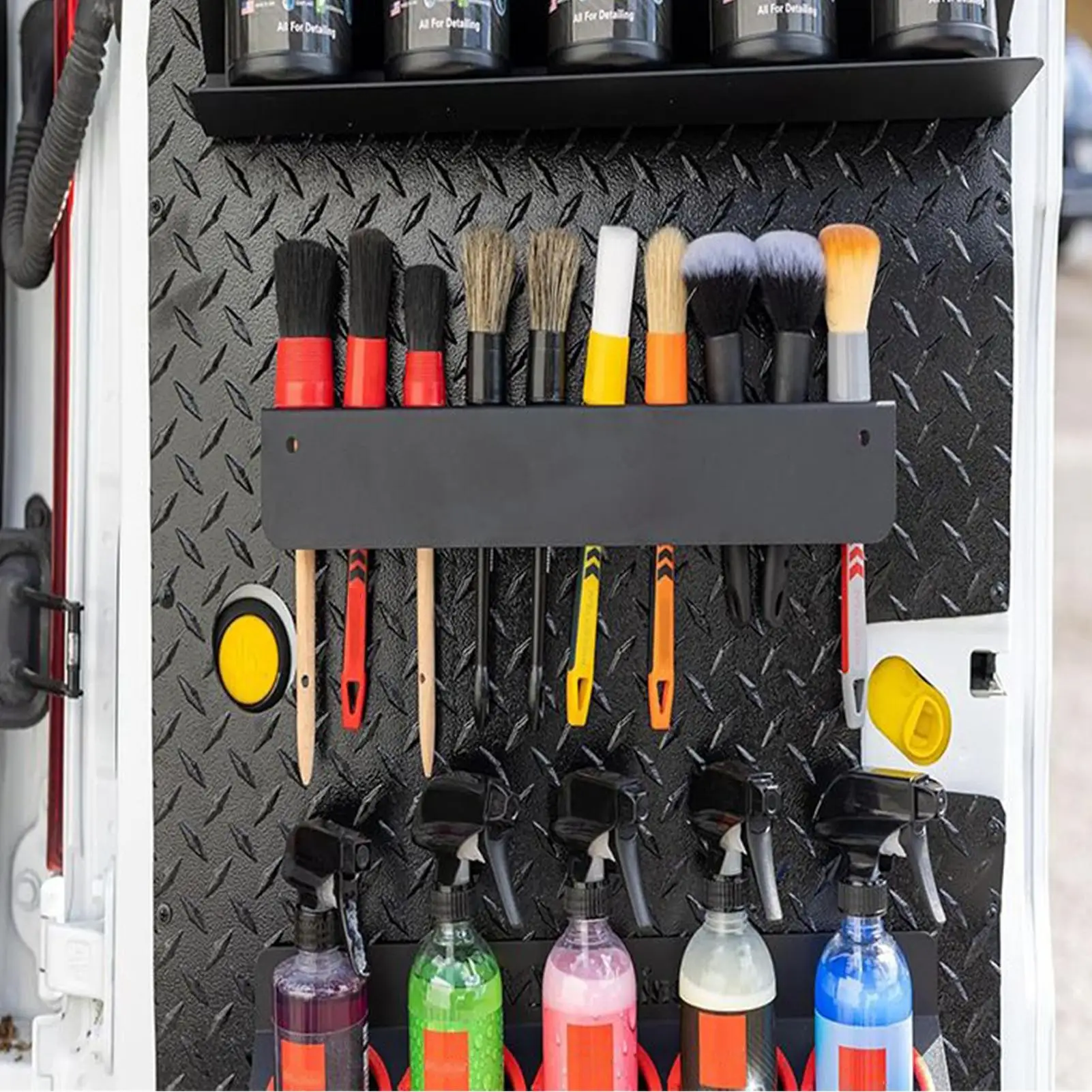 

Органайзер для кистей для детализации автомобиля, настенный органайзер для автомобильных инструментов, принадлежности для технического обслуживания автомобиля для внутреннего и наружного рабочего пространства, комнаты