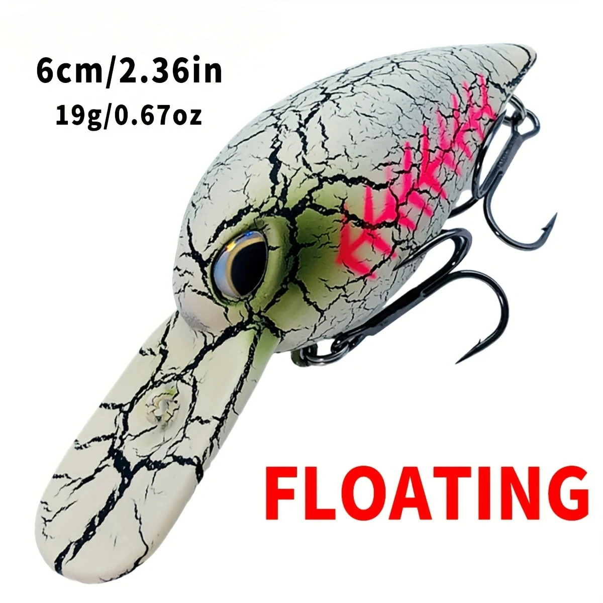 XINMU Floating Electroplated Rock Fat Man Lure 6cm/19g Artificial Hard Baits Dive 3 meters Sea bass black red sea boat fishing