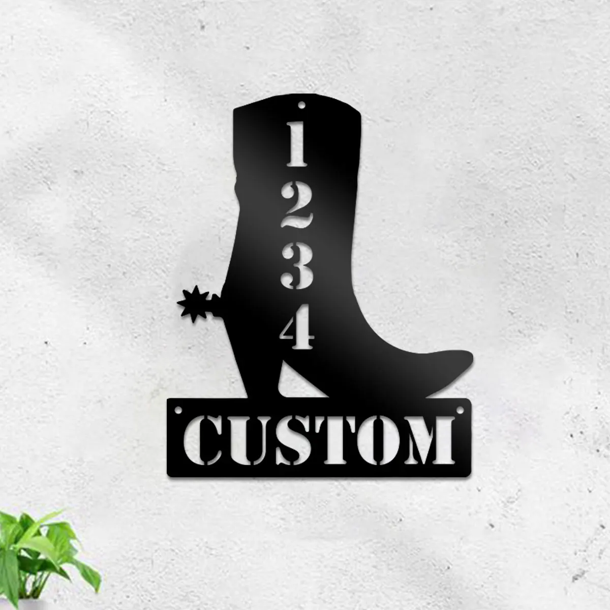 

1pc Cowboy boots funny Customized Name Metal Wall Signs Metal Wall Plaque For Wall Decor