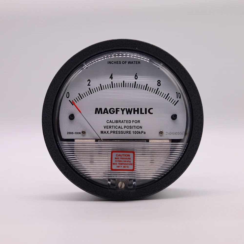 INCHES OF WATER Pressure gauge Differential pressure meter Pressure difference gauge