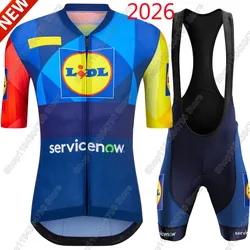 Lidl Team 2026 Cycling Jersey Set Men Summer USA Aero Clothing Kit Road Bike Shirts Suit Bicycle Bib Shorts MTB Maillot