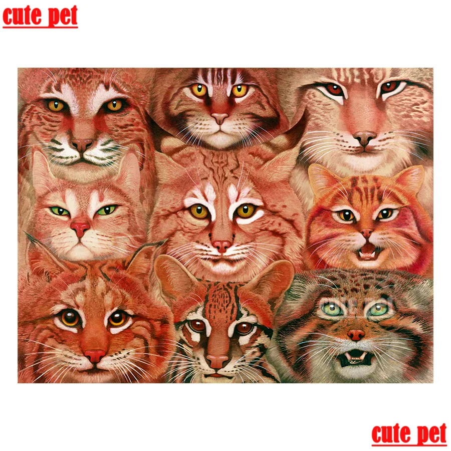 

5D вышивка кошка тигр леопард вышивка крестиком животное DIY наборы алмазной живописи Алмазная мозаика распродажа стразы искусство ручная работа подарок