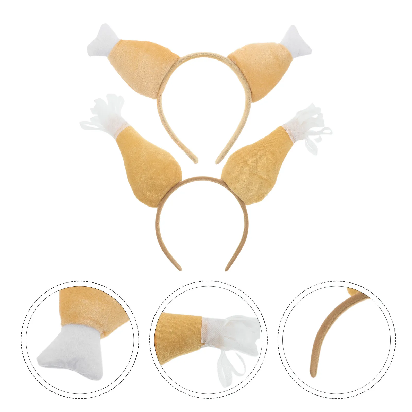 

2pcs Thanksgiving Headband Turkey Leg Hair Band Drumsticks Accessories Women Adult Party Supplies Lightweight Comfortable