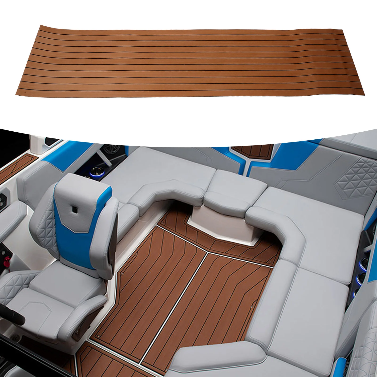 แผ่นปูพื้นเรือแบบมีกาวในตัว แผ่นโฟม EVA ป้องกันการขีดข่วน ตัดได้ ยืดหยุ่น ทนความร้อน สำหรับเรือยอชท์