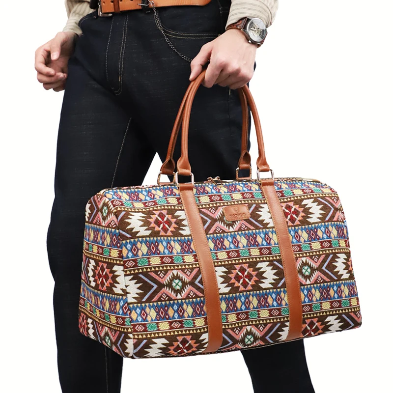 

Fashion Genuine Leather Travel Bag Men's Luggage Bags Large Male Duffle Bag weekend Women Shoulder Bag Big Tote Handbag