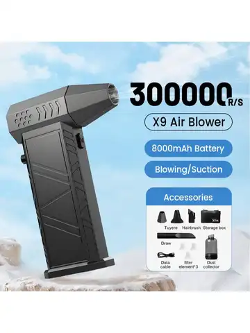 X9 Turbo Fan Jet 300000RPM Turbo Jet Blower Brushless Vacuum Cleaner Blower For PC/Keyboard/Home/Car Cleaning Air Duster Blower