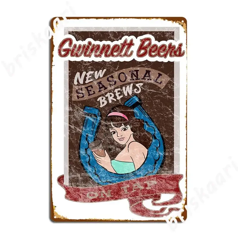 Gwinnett Beers New Seasonal Brews On Tap Metal Plaque Poster Painting Décor Pub Garage Club Home Printing Tin Sign Poster
