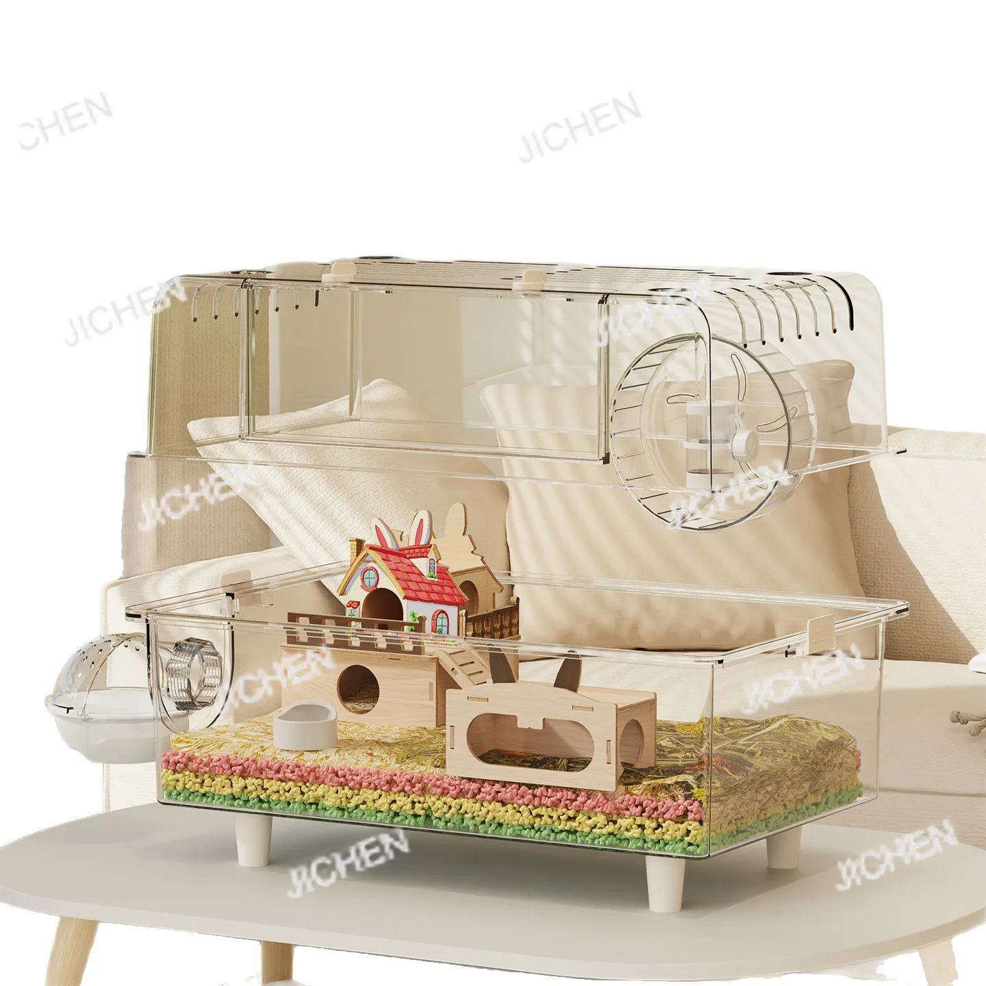 

JC acrylic hamster cage 60 large hamster cage special panoramic transparent acrylic cage for luxury villas