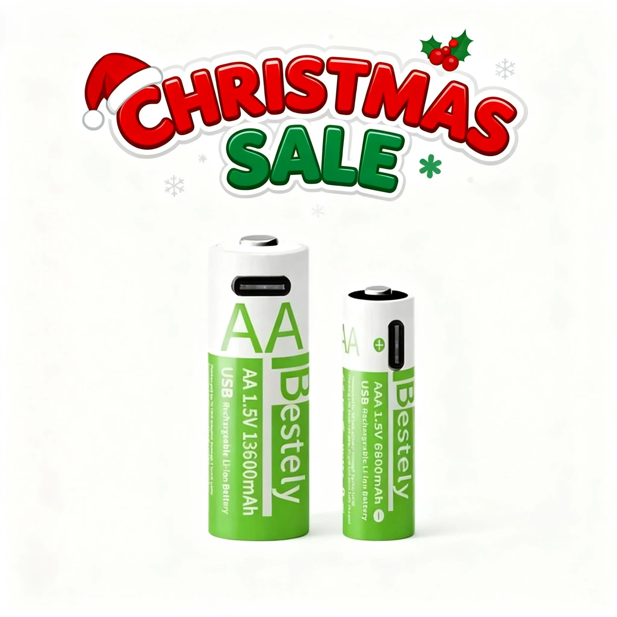

USB C Rechargeable AA AAA Batteries 1.5V Lithium 2000 Cycles for Remote Control, Xbox Controller, Toys, Flashlight