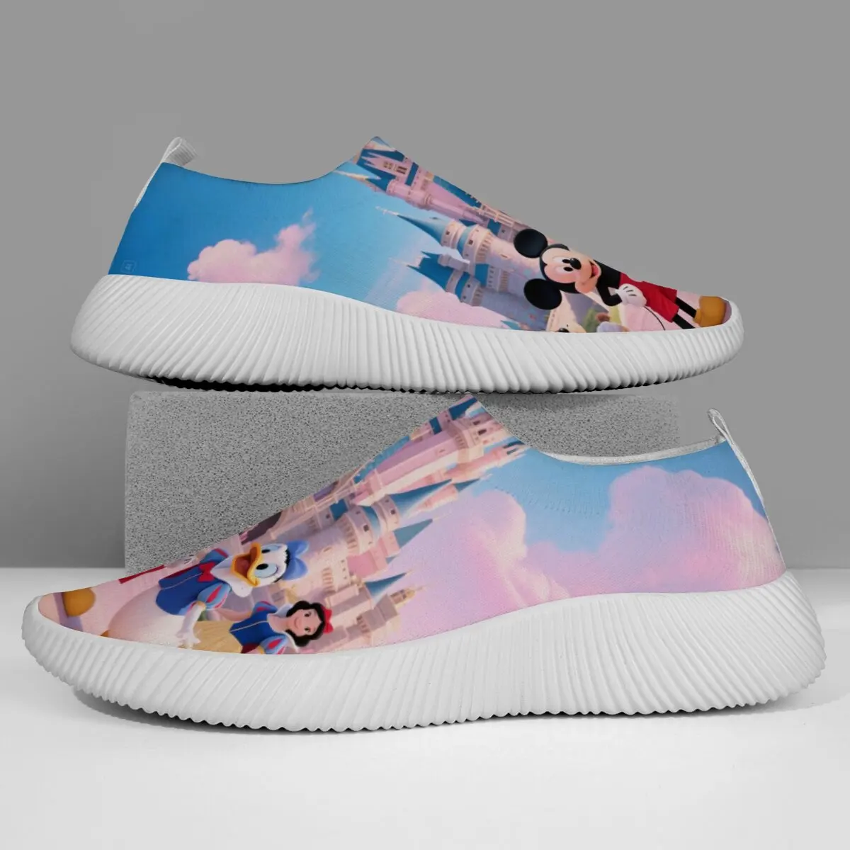 

Женские кроссовки Disney, «Белоснежка», «Замок Дональда Дака», повседневная детская обувь без шнуровки для девочек, женские лоферы, обувь Hello Kitty